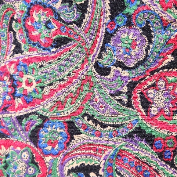 Beautiful Lauren Ralph Lauren Iconic Colorful Paisley Pattern Cotton Top ❤️🖤💜 - Picture 15 of 15